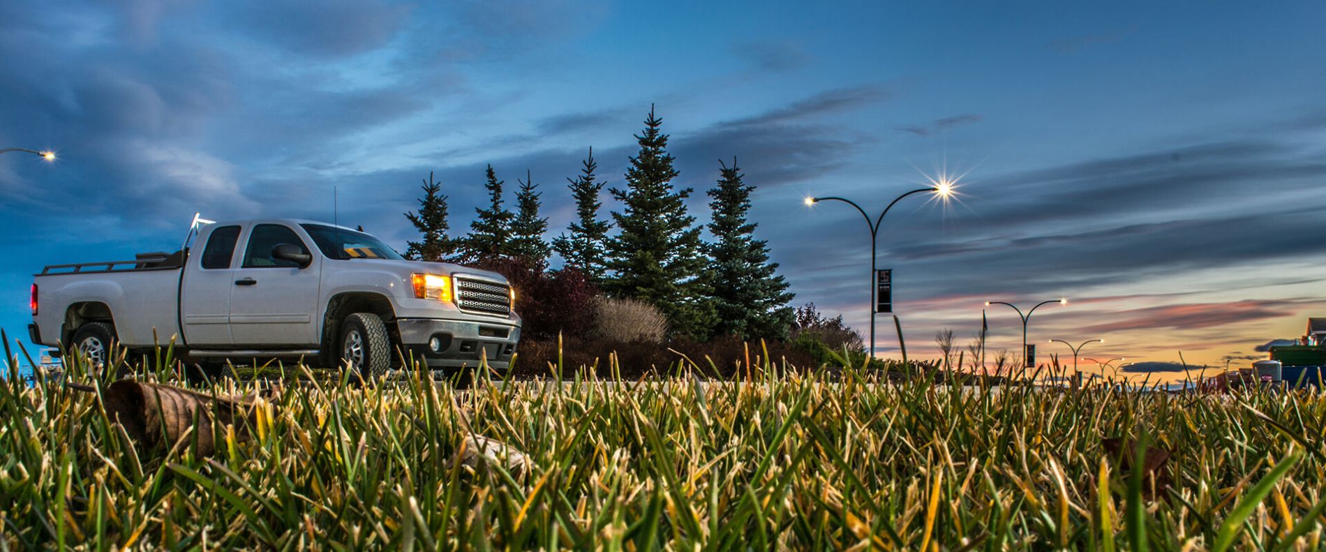 Farm truck in the evening.